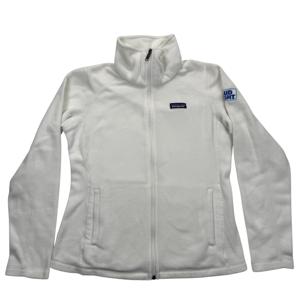 Patagonia Fleece Jacket Full Zip Bud Light White Outdoors Women's M
